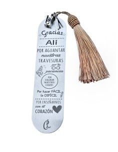 Marcapáginas "Gracias por valorar nuestros logros" | Caprichos Laura