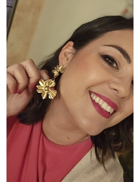 Pendientes de Acero Inox. (bañado en Oro 18K). Regala Caprichos Laura