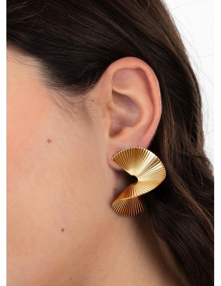 Pendientes de Acero Inox. (bañado en Oro 18K). Regala Caprichos Laura